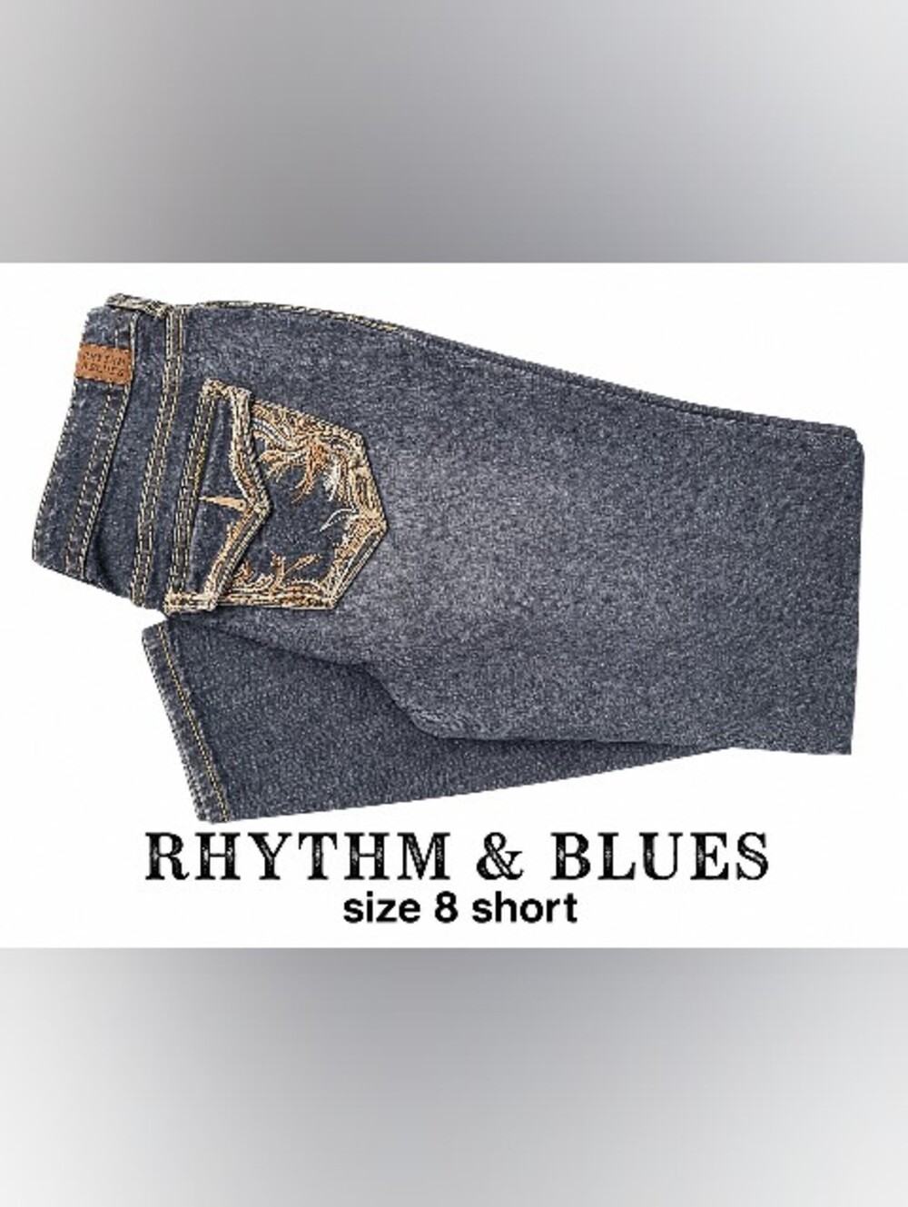 Women’s Dark Gray Embroidered Pocket Jeans - Size 8 Short